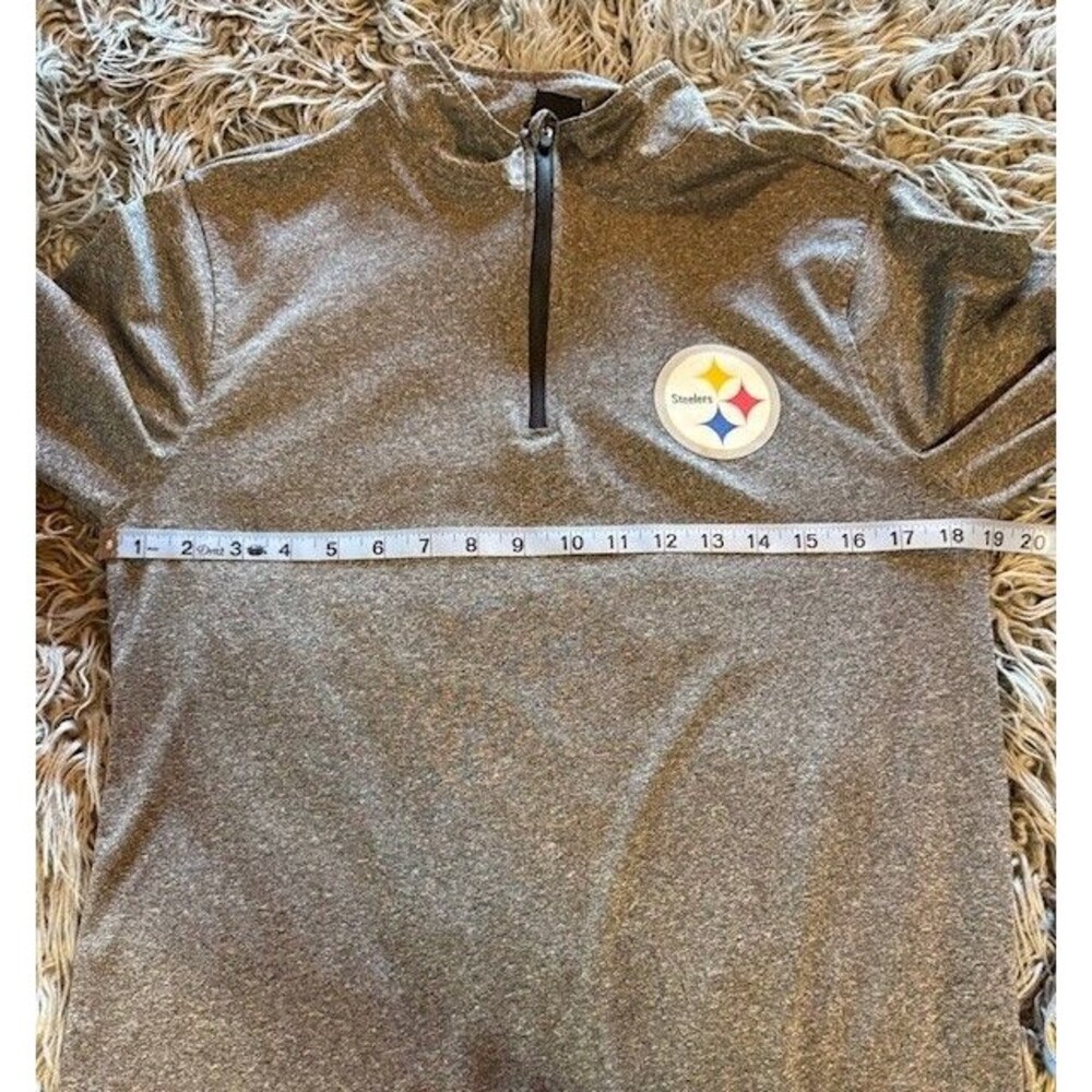 Pittsburgh Steelers Pullover 1/4 Zip Heather Gray‎ NFL Team Apparel SML Sleeve - Picture 10 of 13